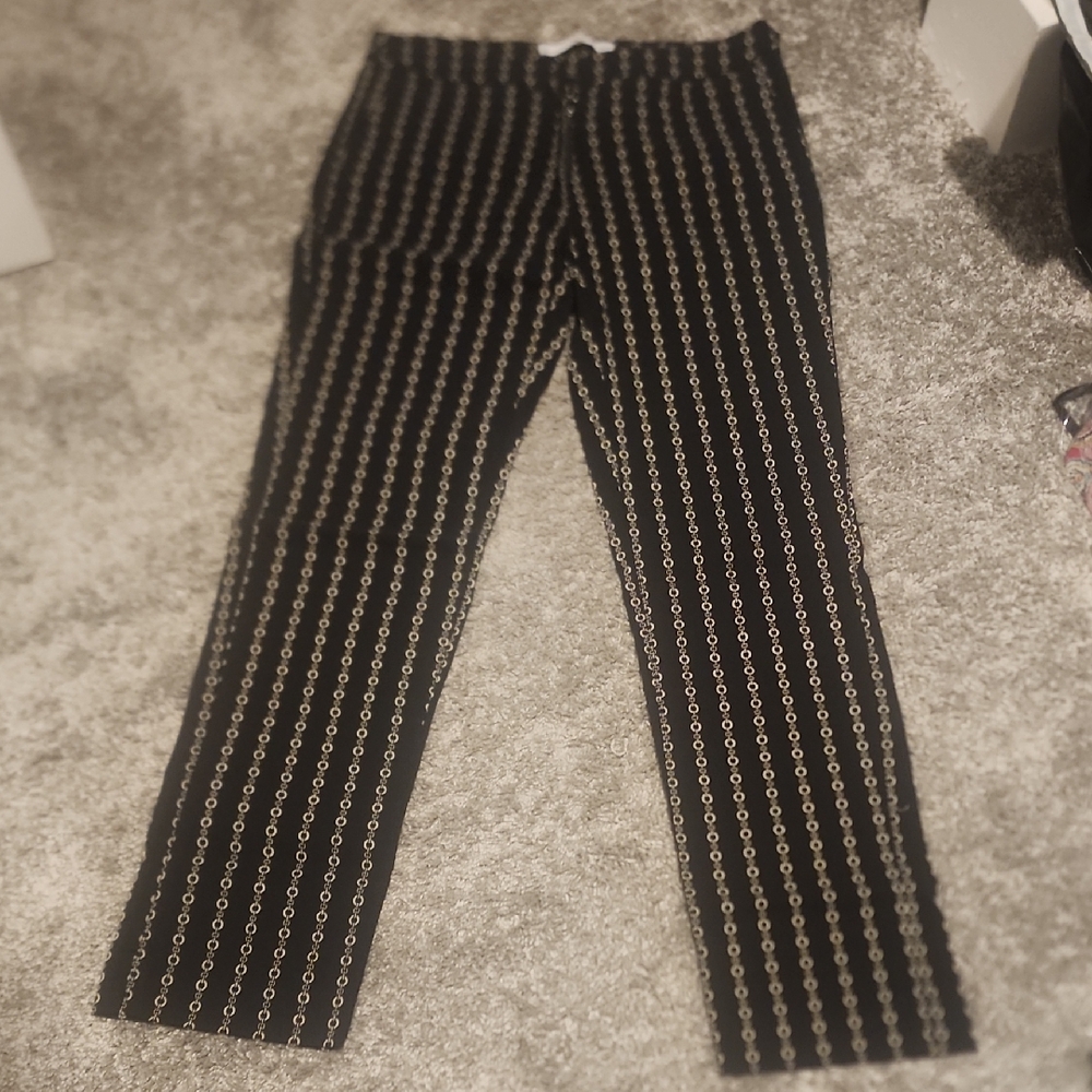 Stylish Black and Gold Women's Skinny Pants